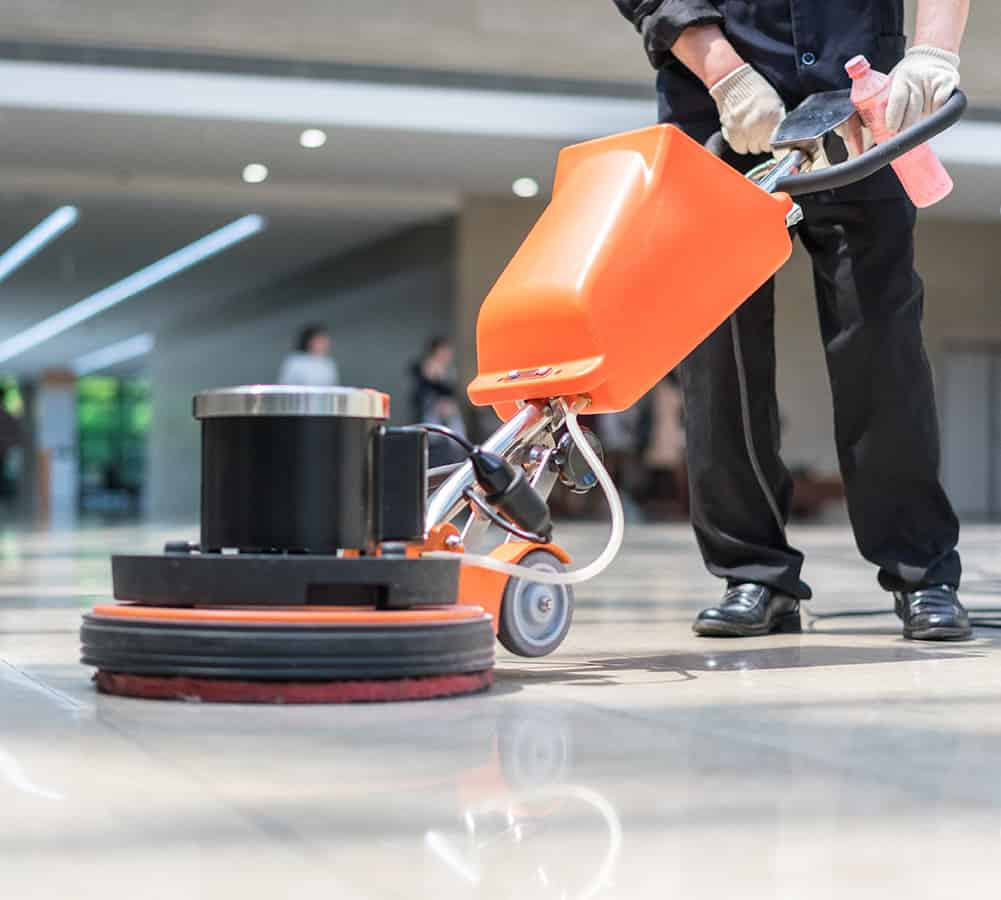 floor care with machine